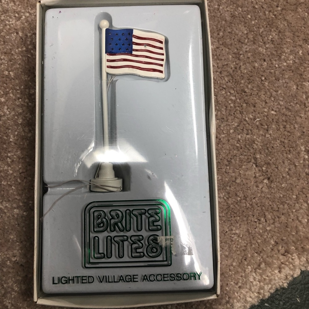 Brite Lights lighted village accessory Flag